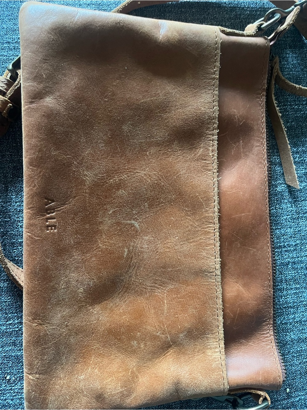 Able Brown Leather Crossbody Bag - Picture 5 of 5